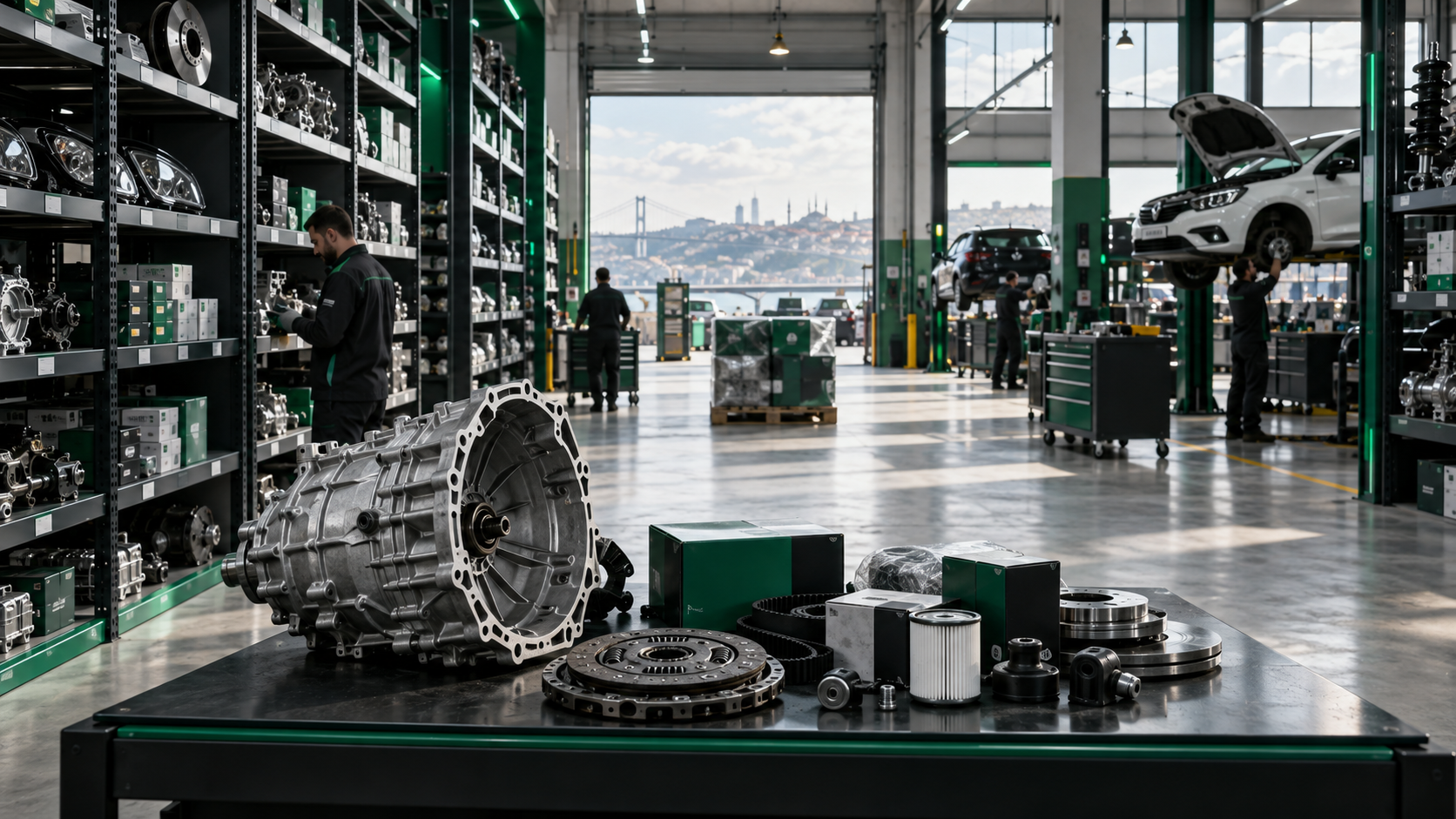 R14 Otomotiv yedek parça deposu ve servis alanı